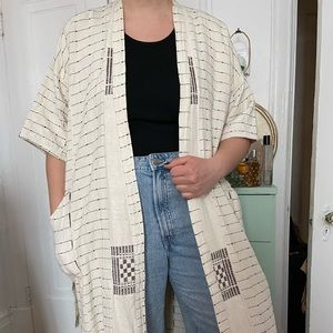 Linen Kimono style robe with tie belt